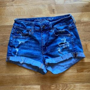 American Eagle Hi-Rise Shortie Denim Shorts-Size 4